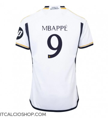 Real Madrid Kylian Mbappe #9 Prima Maglia 2023-24 Manica Corta
